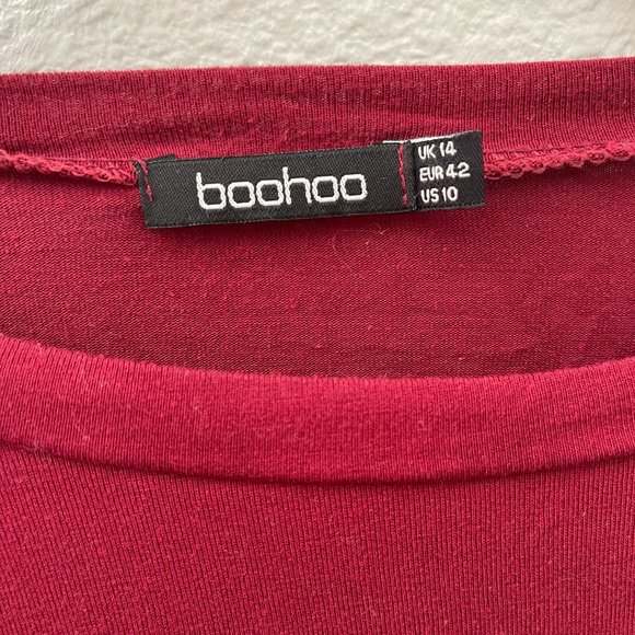 boohoo - Burgundy Crop Top - Picture 3 of 3
